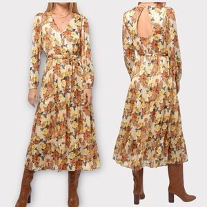NWT Anthropology Greylin Elinda Tiered Floral Maxi Dress, Fall colors size XS